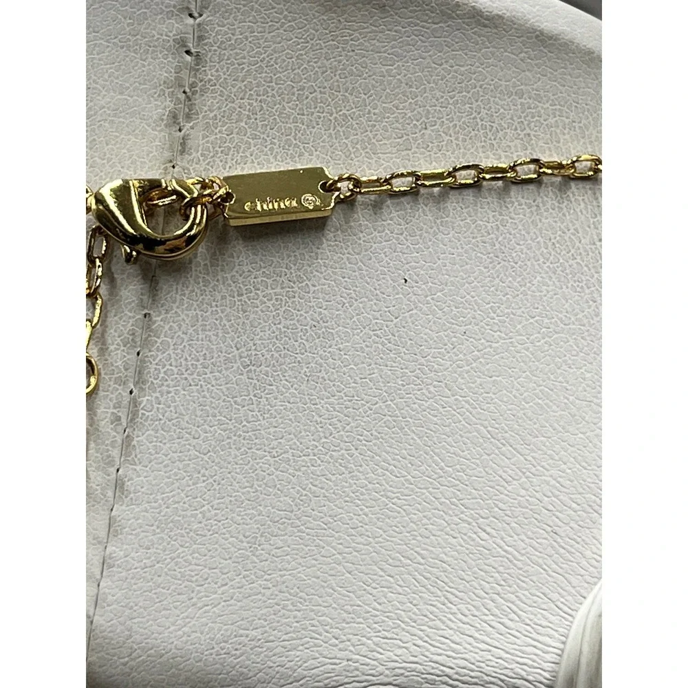 Coach Pegged Signature Interlocking Open Enamel Circle Link Gold Plated Necklace